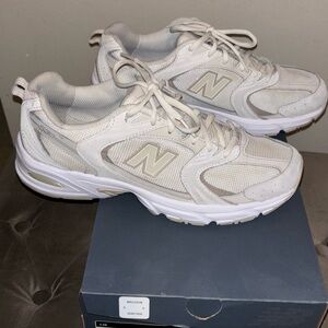New Balance Cream and White Athletic Shoes